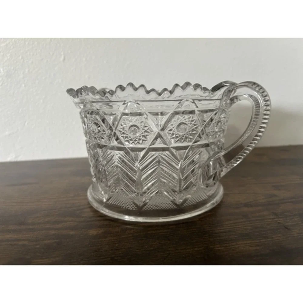 Antique EAPG Cambridge Inverted Feather Crystal Cracker Jar Ice‎ Bucket